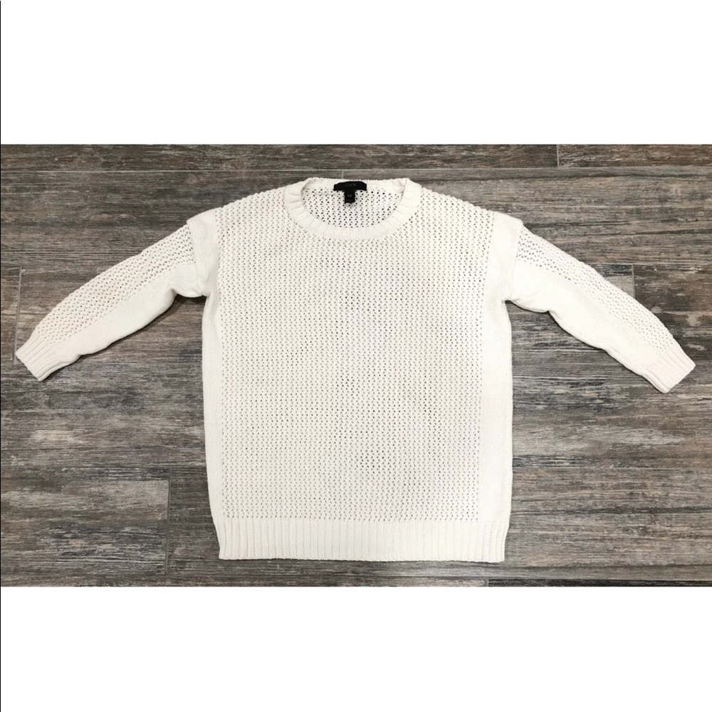 J.Crew Knit Waffle Beach Sweater Cotton EUC